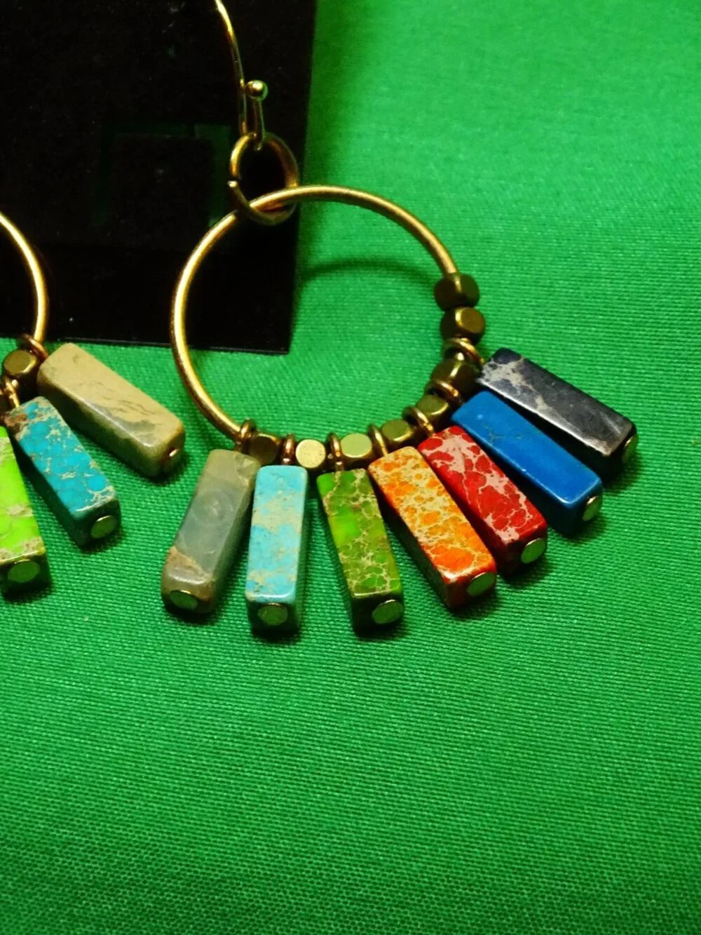 Colorful Circle Earring on Wires  New